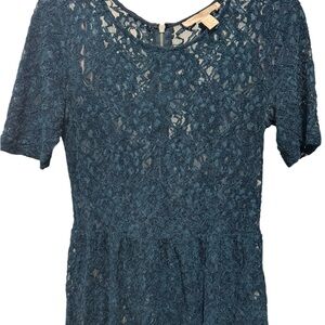Elegant Lace Teal Top